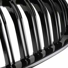 Gloss Black Front Bumper Kidney Grille Grill Fit BMW X3 F25 2011-2014 Dual Line - Black - View 7