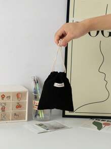 1 Piece Set Of Solid Color Corduroy Travel Skincare Drawstring Storage Bag, Cosmetic Bag, Underwear, Clothing Storage Bag, Hygiene Bag, Excursion Essentials, Travel Storage Set, Box Set, Luggage Storage Bag Set, School Supplies, Dormitory Essentials, Room/Bedroom Decoration Box, Clothing Storage Bag - Multicolor - View 15