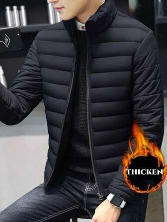 男士长袖多功能立领机车冬季外套，绗缝内衬，轻便保暖，秋冬季