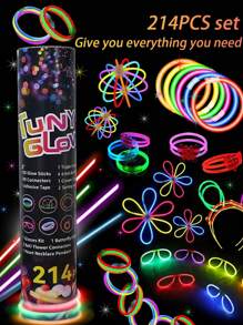 207 قطعة من عصي الإضاءة الملونة، عصي إضاءة للحفلات، هذه العصي المضيئة فائقة السطوع لها تأثير إضاءة ليلي، يمكن استخدامها كديكورات عصي مضيئة، تدوم من 9 إلى 12 ساعة، مناسبة للحفلات والحفلات الموسيقية والبارات والنوادي الليلية وغيرها من المناسبات، كما يمكن استخدامها كعصي مضيئة وديكورات حفلات وتأثيرات الإضاءة الليلية وأفكار هدايا للرجال والهدايا الشخصية وعيد الحب وعيد الفصح ورأس السنة وهدايا إضاءة الحفلات والأساور وديكورات وإمدادات حفلات الكرنفال المختلفة. - متعدد الألوان - مشاهدة 11