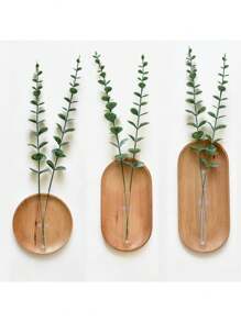 1 Stück Wanddekoration Wandblumenanordnung Anhänger DIY Handgemachte Vase Wohnzimmer Schlafzimmer Kreative Holzplatte Blumenutensilien Wanddekoration, Gartendekoration, Outdoor, Pflanzgefäß, Pflanzentopf, Gärtnerei
