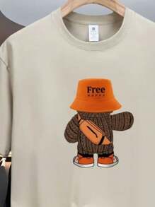 Men's Unisex T-Shirt 100% Cotton Mesh 30.1 Premium Combed - 米色 - 查看 2
