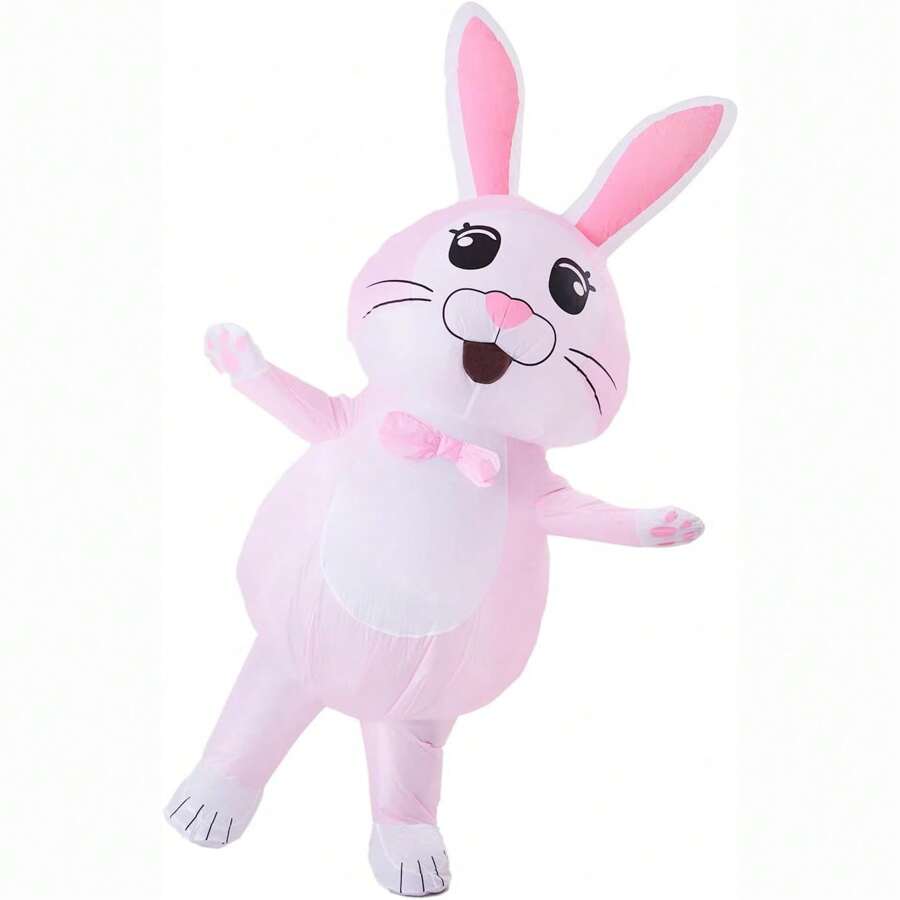 Easter Pink Bunny Inflatable Costume Full Body Easter Party Blow-Up Costume For Adult Without Battery - Pink - View 1
