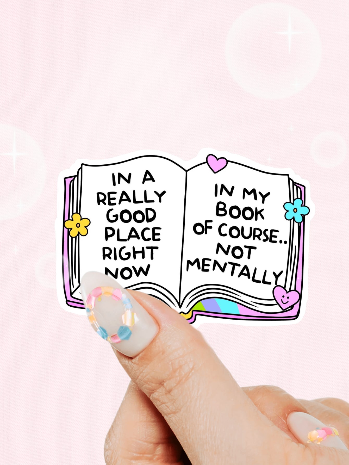 1 Stück Buchaufkleber, In A Really Good Place Right Now, Angstaufkleber, Buchliebhaber Aufkleber, Laptopaufkleber, Geschenke für Leser, Lustige Kindle Sticker