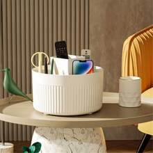 1 Pc Rotating Makeup Storage Box - Multi-Functional Cosmetics Holder For Skincare, Makeup Brushes, Plastic Beauty Items Organization, No Power Required, Freestanding