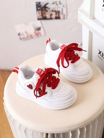 Platta sneakers för flickor, anti-halkskor med mjuk botten, svarta och rosa flickskor för småbarn