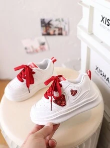 Girls' Flat Sneakers, Soft Bottom Anti-Slip Kids Shoes, Black & Pink Toddler Girl Shoes