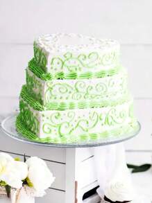 1pc Heart-Shaped High Density Foam Cake Model, Suitable For Valentine's Day Party DIY Cake Decoration, Wedding Decoration - White - View 2