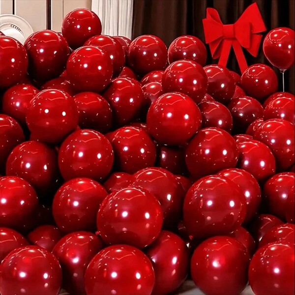 20 piezas de globos de látex rojos y redondos grandes - decoración vibrante y romántica para el Día de San Valentín, bodas y celebraciones de cumpleaños