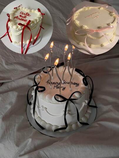 10pcs Elegant Red/Black/Pink Bow Cake Decorations, Valentine's Day Cake Decor, Dessert Bow Decorations, Wedding Cake Decor, Anniversary Cake Decorations, Suitable For Weddings, Parties, Valentine's Day, Anniversaries, Birthdays