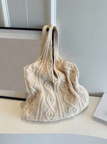 ENBEI Crochet Bags For Women Summer Beach Tote Bag Aesthetic Tote Bag Hippie Bag Knit Bag Fashion Must-Have: Women Crochet Knit Tote Bag, Hollow Out Handbag, Beach Travel Shoulder Bag, -Friendly Large Capacity Shopping Bag With Sand-Shaking Design, Perfect Gift For Students And Female Tourists In Outdoor Activities, Traveling And Shopping