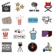 50PCS Art Illustration Popular Creative New Movie Party Decoration Style Graffiti Stickers Personalized Fashion Creative DIY Exquisite Decorative Decals For Cups, Helmets, Skateboards Popular Stickers Toys, School Supplies, Back To School - one-size - View 4