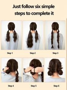 1pc Synthetic Hair Extension Bundled In Twisted Style, Length Around 20inch, Suitable For Daily Wear, Black - Black - View 11