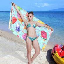Tropical Beach Towel 31"X71", Sandproof Beach Towel Fast Drying Pool Towel Palm Leaf Swim Towel For Pool, Shower, Travel, Sport, Swimming, Camping Summer Travel, Vacation Holiday Bathroom Decor - 10 - View 6