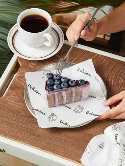 25/50 Pezzi di fogli di carta oleata Deli per sottopiatti per cestini da picnic, carta antigrasso con stampa decorativa per avvolgere pane, hamburger