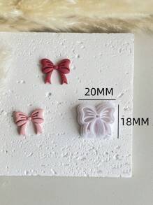 1/5 Peças Conjunto Miniatura de Cortadores de Argila em Forma de Laço, Cortadores de Argila Polimérica para Confecção de Brincos, Cortadores de Argila para Studs de Joias de Argila Polimérica