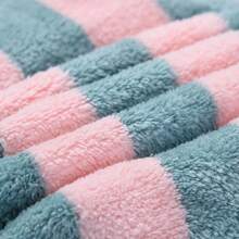 1 toalla de secado de cabello, gorro de ducha de secado rápido para mujeres, a rayas Moo, accesorios de baño súper absorbentes, toallas para el cabello - Gris - Ver 5