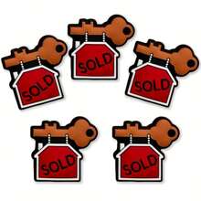 5 件装硅胶焦点珠，用于笔的已售出标志硅胶珠，用于制作钥匙扣手链项链配件的硅胶珠 - 彩色 - 查看 1