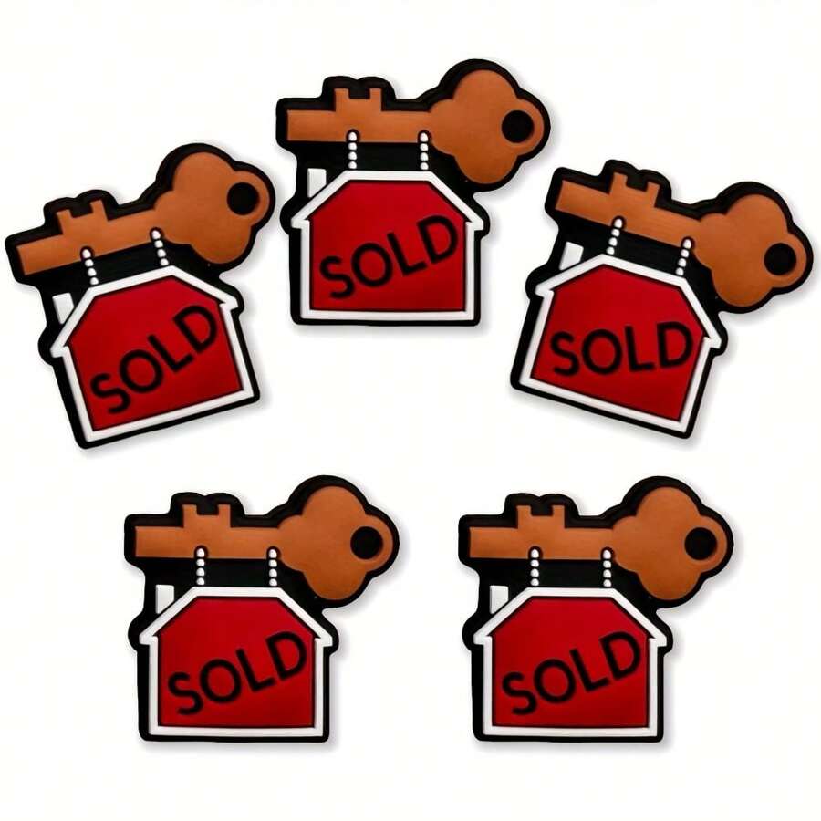 5 件装硅胶焦点珠，用于笔的已售出标志硅胶珠，用于制作钥匙扣手链项链配件的硅胶珠 - 彩色 - 查看 1