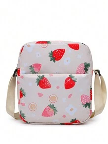 3pcs/Set Stylish New Cute Strawberry Printed Large Capacity Backpack Set - Multicolor - View 4