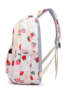 3pcs/Set Stylish New Cute Strawberry Printed Large Capacity Backpack Set - Multicolor - View 5