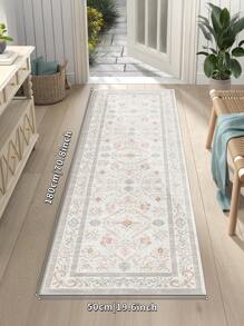 1 块白色欧洲复古风格水晶天鹅绒地毯，850g/M² 厚 0.8cm，矩形，防滑可洗，装饰家用地毯，适用于客厅、厨房、餐厅、卧室、办公室，适合所有季节 - 淡黃色 - 查看 13