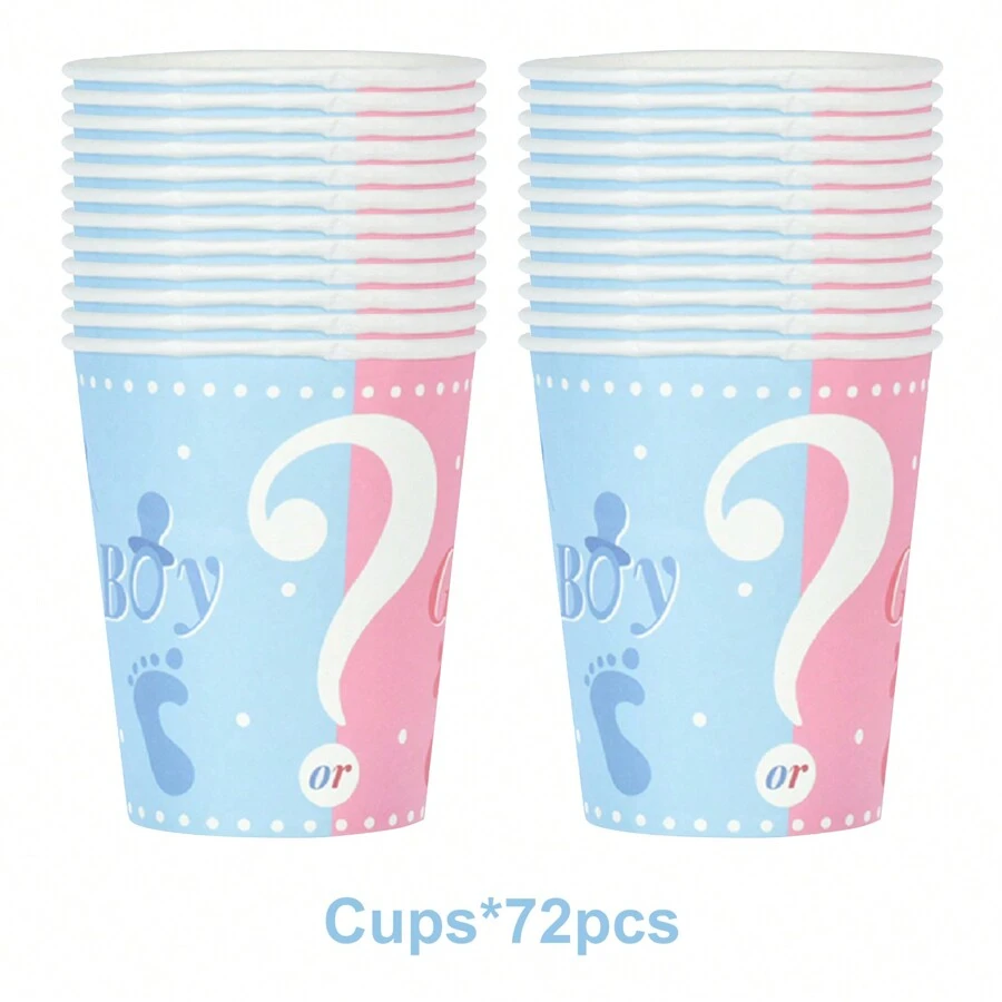Gender Reveal Decorations Kit,Gender Reveal Plates And Napkins,Cups, For  Decorations, Party