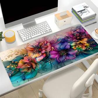 Alfombrilla de ratón con diseño de mandala colorida, estética artística, base de goma con borde cosido, antideslizante, para escritorio, como regalo para hombres, mujeres, cumpleaños, Navidad, San Valentín, vuelta al cole, accesorios de oficina, suministros de oficina, accesorios de escritorio, alfombrilla de ratón para escritorio