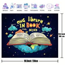 Multi Functional Polyester Book Themed Photography Background - Perfect For World Day, Decoration, And Photo Booths - Multicolor - View 2