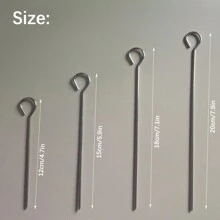 10 pièces Brochettes en acier inoxydable de 12 cm/15 cm/18 cm/20 cm, convenant pour gril électrique domestique, four, gril suspendu, outils de barbecue de pique-nique extérieur. Faciles à nettoyer. 4 longueurs disponibles.