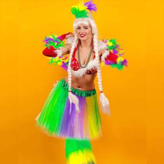 1 Pair Plush Long Leg Warmers - Perfect For Carnival, St. Patrick's Day And Mardi Gras Parties, Home Decor, Stage Performance, Mother's Day Gift