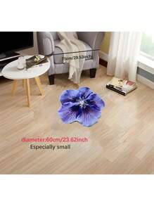 1 pièce Style populaire, tapis asymétrique en matériau de fausse laine, couleur pourpre à motif floral, convient pour le salon et la chambre à coucher en tant que tapis doux, tapis décoratif mode et polyvalent, lavable en machine (La taille asymétrique peut avoir un écart de 1 à 3 cm)
