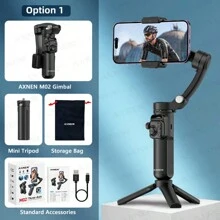 AXNEN Estabilizador de Gimbal Manual de 3 Eixos para Smartphones, com Rastreamento Facial, Controle Remoto Magnético e Controle de Foco - Ideal para Fotografia, Gravação de Vídeo, Vlogging e Transmissão ao Vivo