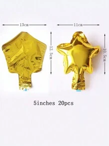 1pc/20pcs Mini Gold Star Decoration Balloons, Ramadan, Ramadan Decor, Eid Mubarak - Gold - View 8
