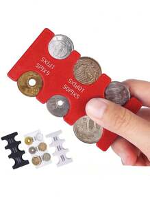 1pc Mobile Coin Box, Coin Clip, Change Holder, Multi-Functional Change Sorting Wallet, Can Be Used For Coin Parking, Can Be Taken Out With One Hand, Coin Wallet Coin Sorting Box, Money Clip (No Coins) - Multicolor - View 2