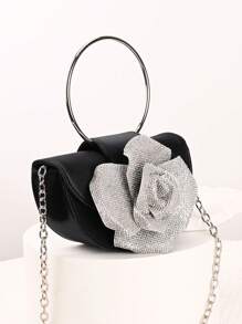 Elegante bolsa de mão com strass rosa de cetim 3D camélia bolsa de noite brilhante bolsa equestre bolsa equestre de cetim bolsa enfeitada com cristais brilhantes bolsa de dia dos namorados bolsa de casamento nupcial moda feminina bolsa de mão com strass rosa 3D bolsa de noite de cristal super brilhante bolsa de evento de flor de cristal Características: - Leve e portátil - Fecho magnético - Cor preta clássica - Forro de poliéster - Sem impressão - Não lavável - Alça de ombro removível - Adequado para uso diário ou eventos formais