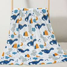 1 pièce Couverture bébé 75*100cm, un côté avec motif de dessin animé mignon, un côté en peluche douce et confortable, couverture, couette d'air conditionné, fournitures de chambre de bébé