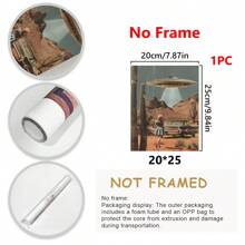 1PC, obraz wiszący na płótnie, obraz dekoracyjny w ramie, plakat UFO, dekoracja ścienna w stylu vintage, plakat science fiction, sztuka ścienna UFO Alien Desert, dziewczęcy wydruk ścienny, estetyczna dekoracja pokoju