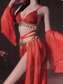 1 Set Of Exotic Costume, Sexy Lingerie Night Club Style, Uniform Temptation, No Need To Take Off Role-Playing Suit (This Set Is Quite Sexy, Not Suitable Conservative Ladies) Halloween - Multicolor - View 13