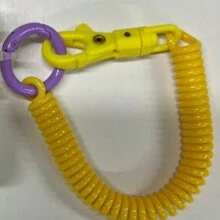 قلاب مفتاح كوردي هاتف اللون متعدد قابل للسحب، زنبرك بلاستيكي كويلي مطاطي لسلسلة مفاتيح، قلاب مناسب للاستخدام المدرسي