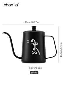 choxila 1 件 304 不锈钢带盖咖啡壶、咖啡壶、滴滤咖啡制作工具-350 毫升/12 盎司、600 毫升/20 盎司 - 黑色 - 查看 15