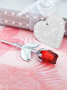 1pc Glass Rose Mini Crystal Flower Artificial Flowers,Mini Crystal Gift Box Decoration Red Rose Flower Artificial Flowers Party Gift For Women, Glass Rose Mini Crystal Flower Artificial Flowers Wedding Party Gift Room Ornament Office Desktop Decoration