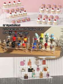 Acrylic Trapezoidal Transparent Multi-Layer Display Stand Hand-Made Cosmetics Blind Box Ladder Type Fixed Shelf