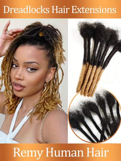 4 英寸 - 18 英寸辫子接发 10 股接发 真人头发 适合男性/女性 真人头发 永久性辫子接发 真人头发可染色 #1B/27