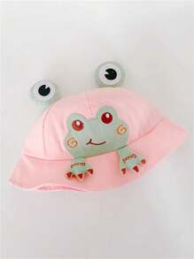 1pc Toddler's Cute Frog Printed Sun Hat, Versatile For Spring/Summer Wear