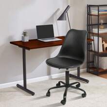 Chaise de salon avec dossier, Chaise de bureau à roulettes, Hauteur d'assise réglable 43-55cm, Siège 47x41 cm, Pied métal laqué, Chaise pour bureau, chambre, salon, etc.