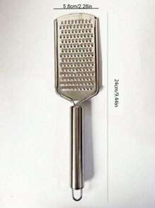 1pc Stainless Steel Cheese Grater, Stainless Steel Butter Knife With Hole, Shrimp Deveiner, Fish Scaler - Silver - View 13