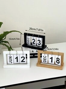 1 stuk houten dagelijkse flipkalender voor op het bureau, creatieve houten bureaukalender voor terug naar school, terug naar school, schoolbenodigdheden