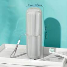Conjunto de escova de dentes de viagem, organizador portátil, copo de enxágue e suporte para pasta de dente, design compacto, higiene bucal sem álcool, para viagem, decoração de banheiro para casa, decoração de outono, volta às aulas