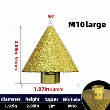 Brocas cónicas de diamante M10/M14 para amoladoras angulares - Herramientas de biselado revestidas de diamante de 38mm/50mm para agrandar orificios, dar forma, recortar y acabado de bordes - Accesorios profesionales para herramientas de piedra y strass - Multicolor - Ver 17